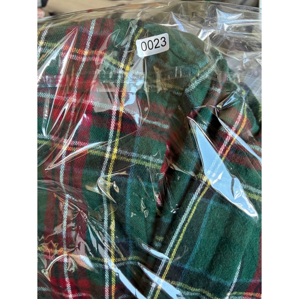L.L.Bean Flannel Zip Hoodie Womens Size Lg Green Plaid Granola Gorpcore Outdoor - Picture 6 of 6